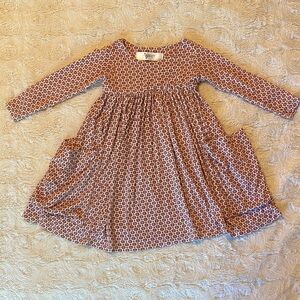 Remie Girl Rust Red Sunflowers Day Dress